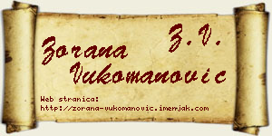Zorana Vukomanović vizit kartica